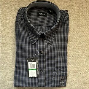 NWT Van Heusen Men's Navy Blue Plaid Shirt